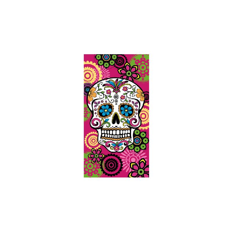 K2-TOALLA CALAVERA FUCSIA 75 X 150 CM