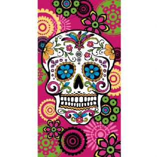 K2-TOALLA CALAVERA FUCSIA 75 X 150 CM