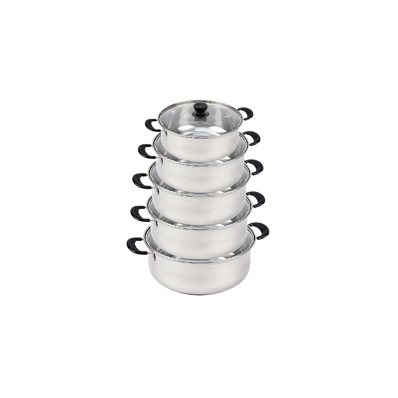 T2-SET DE 5 CACEROLAS DE ACERO INOXIDABLE