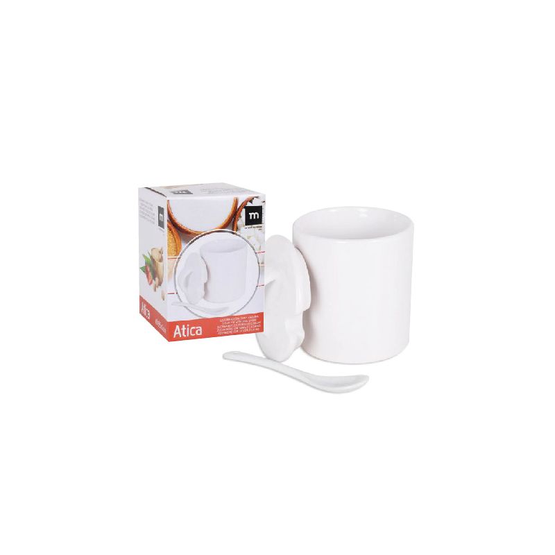 T22-AZUCARERO DE CERAMICA CON TAPA Y CUCHARA