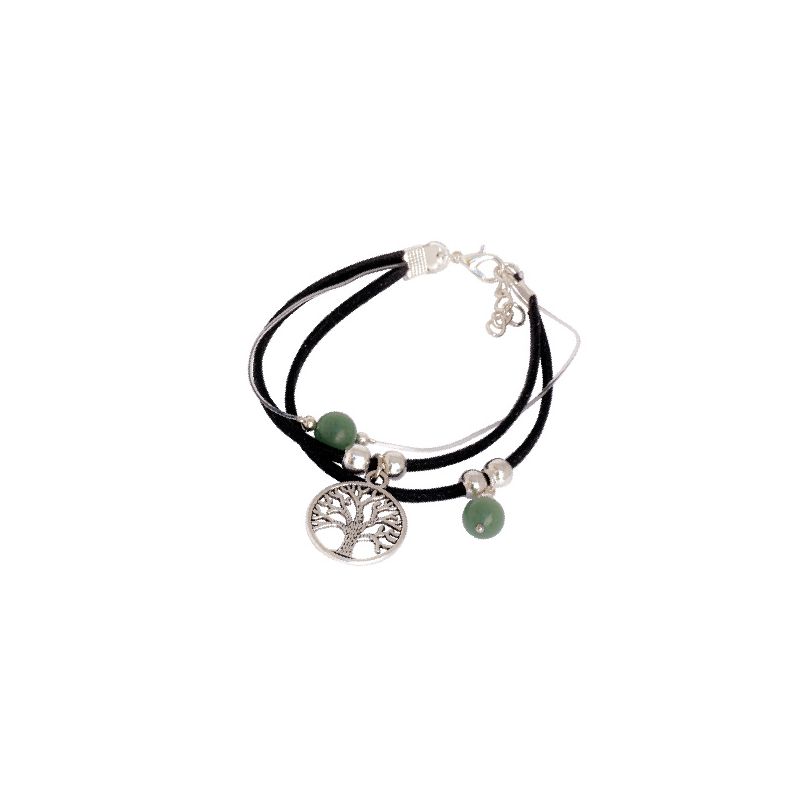 JJ16-PULSERA DOS CORDONES ARBOL DE LA VIDA