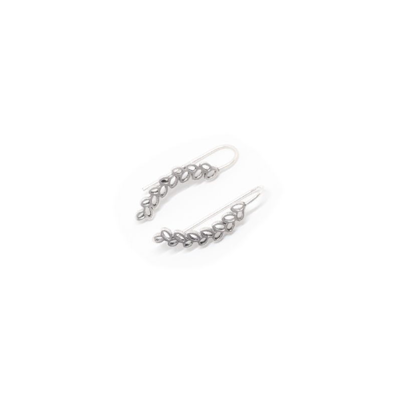JJ85-PENDIENTES TREPADORES PLATA ESPIGAS
