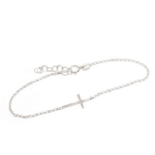 JJ51-PULSERA PLATA CRUZ EN EL CENTRO