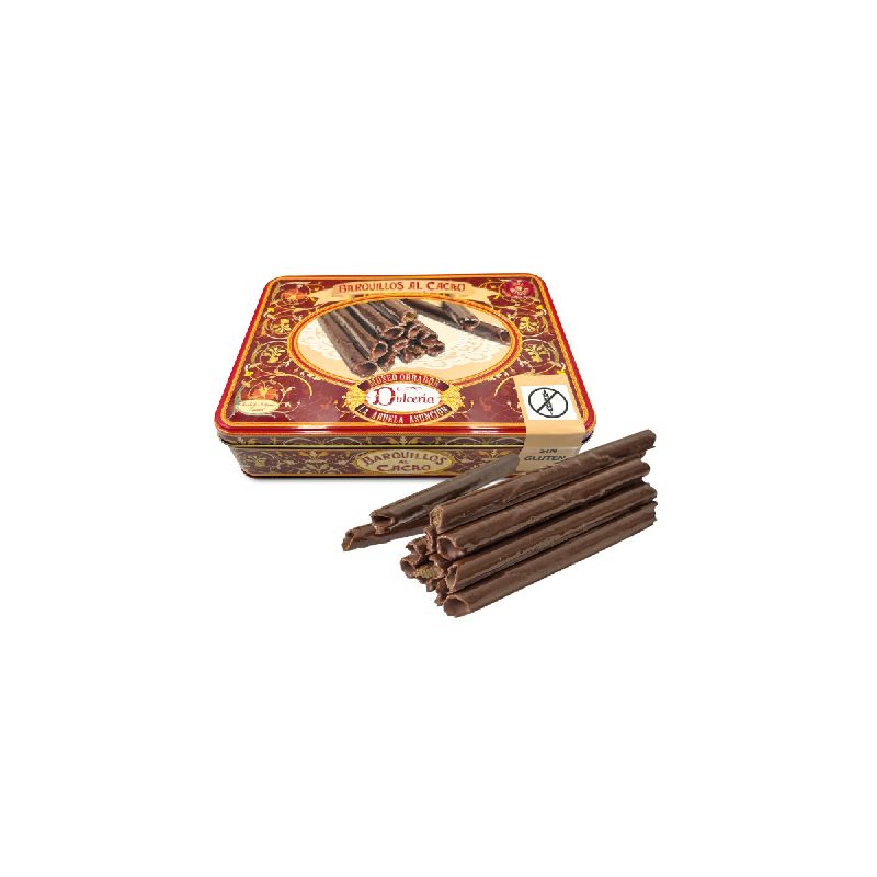 A34-LATA BARQUILLOS AL CACAO SIN GLUTEN 250 GRS