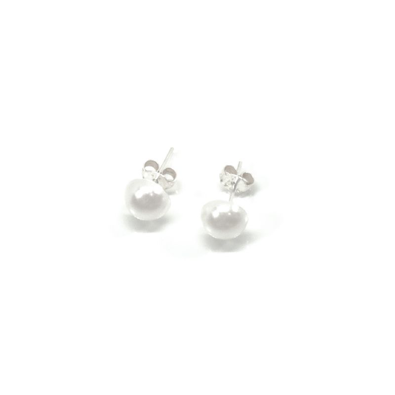 JJ63-PENDIENTES PLATA PERLA